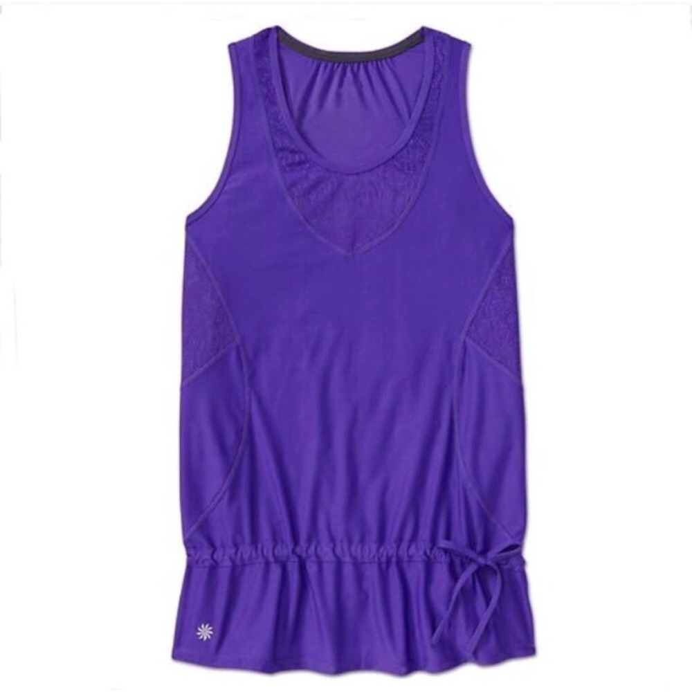 Athleta Wick It Good Tank purple lace cinchable